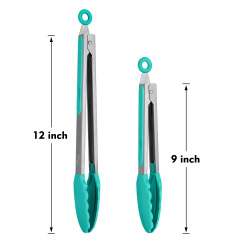 HOTEC Silicone Kitchen Tongs-Mint Green