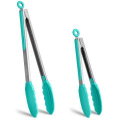 HOTEC Silicone Kitchen Tongs-Mint Green