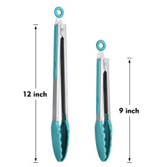 HOTEC Silicone Kitchen Tongs-Blue