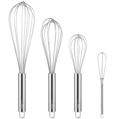 HOTEC 4 Pieces Stainless Steel Whisks Set