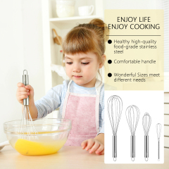 HOTEC 4 Pieces Stainless Steel Whisks Set