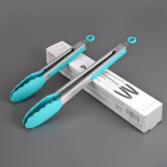 HOTEC Silicone Kitchen Tongs-Blue