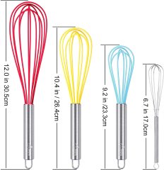 HOTEC 4 Pieces Silicone Whisks set