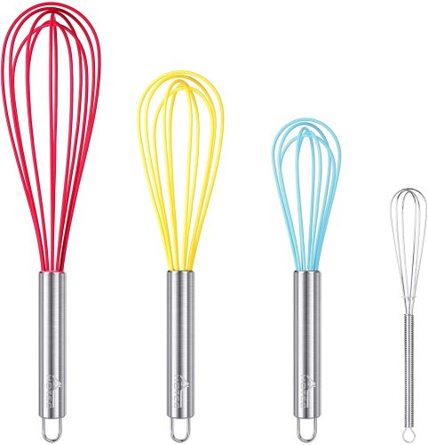 HOTEC 4 Pieces Silicone Whisks set