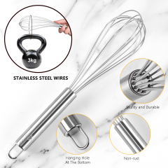 HOTEC 4 Pieces Stainless Steel Whisks Set