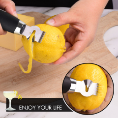 HOTEC Stainless Steel Cheese Grater, Lemon Citrus Zester with Channel knife for Kitchen Ginger, Garlic, Nutmeg, Chocolate, Vegetables, Fruits –Razor-Sharp Non-slip Handle, Dishwasher Safe