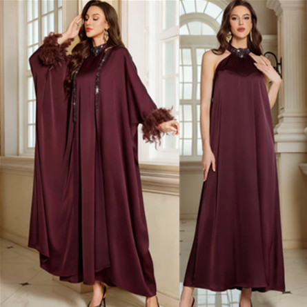 28BA6003-1#Muslim Dress+Over Robe