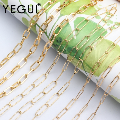 YEGUI C73,diy chain,18k gold plated,0.3 microns,jewelry accessories,copper metal,diy chain necklace,jewelry making,1m/lot
