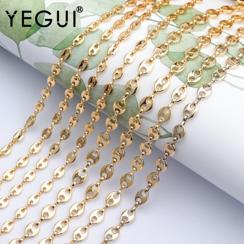 YEGUI C72,jewelry accessories,diy chain,18k gold plated,0.3 microns,copper metal,charms,diy chain necklace,jewelry making,1m/lot