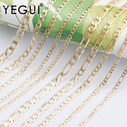 YEGUI C143,jewelry accessories,diy chain,18k gold plated,0.3 microns,copper metal,diy bracelet necklace,jewelry making,3m/lot