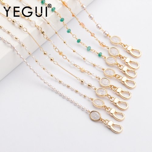 YEGUI M825,jewelry accessories,eyeglass strap chain,18k gold plated,0.3 microns,hand made,fashion chain,mask chain,76cm/pcs