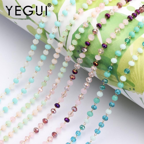 YEGUI C50,jewelry accessories,18k gold plated,0.3 microns,diy bead chain,necklace for women,diy necklace,jewelry making,1m/lot