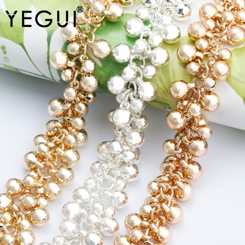 YEGUI C173,diy chain,18k gold plated,0.3microns,copper metal,silver,kc gold,jewelry making,diy bracelet necklace,50cm/lot
