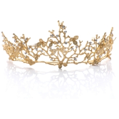 Unicra Vintage crown Gold Queen Crowns Wedding Crowns and Tiaras Hair Accessories Dragonfly Prom Crown for Women and Girls