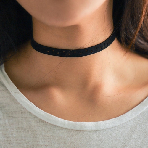 Edary Punk Choker Necklace Black Leather Necklaces with Star Jewelry Accessories for Women and Girls