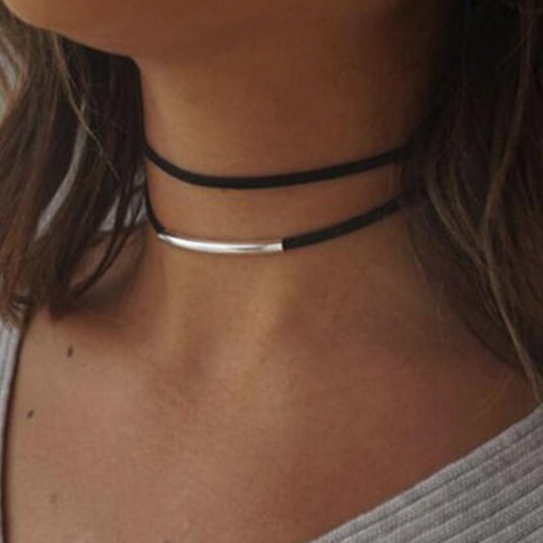 Edary Choker Necklace Layered Velvet Choker Necklace Adjustable Black Collar Necklaces for Women and Girls