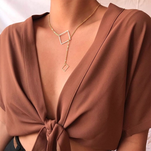 Simple Necklace Gold Pendant Necklaces Chain Jewelry for Women and Girls