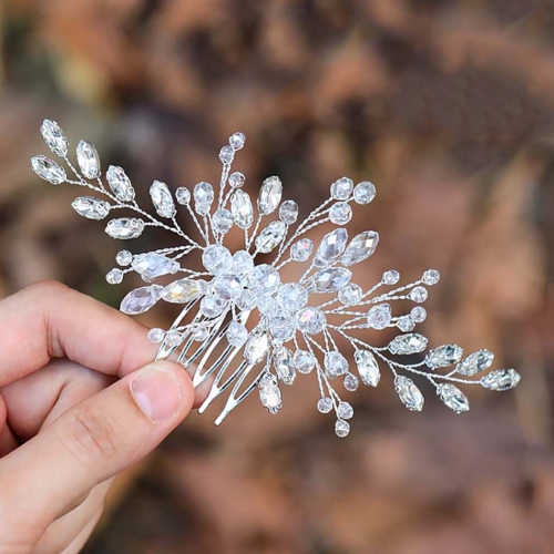 Bride Wedding Hair Comb Crystal Bridal Hair Accessories Rhinestone Bride Headpiece for Women and Girls