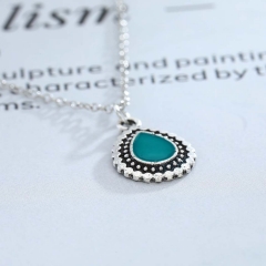 Layered Necklace Silver Turquoise Pendant Necklaces Chain Elephant Choker Jewelry for Women and Girls