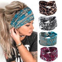 Gortin Boho Headbands Cross Hair Bands Stretch Sweatbands Wide Head Wraps Twist Head Bands Yoga Hair Scarf Hair Acessories for Women(Pack of 4)