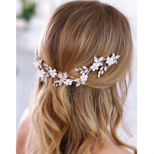 Unicra Crystal Bride Wedding Hair Vine Rhinestone Bridal Hair Accessories Headpieces Headband for Women and Girls
