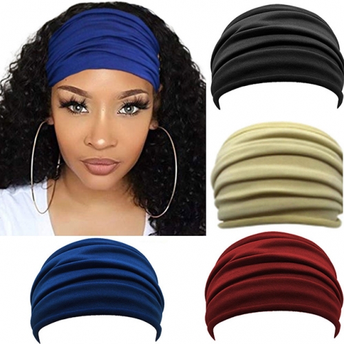 Gortin Boho Headbands Wide Turban Headband Yoga Hair Bands Stretch Hair Wraps Twist Hair Scarf Hair Accessories for Women(Pack of 4)