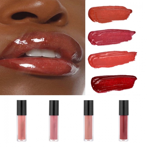 Hecamty Moisturizing Liquid Lipsticks Cream Waterproof Lip Gloss Set Silky Long Lasting Red Lip Glaze Set 4 Pcs for Women