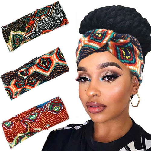 Gortin Boho Headbands Africian Bandeau Headbands Stretchy Hair Bands Cross Kontted Head Wraps Twist Turban Head Band Yoga Head Scarf Hair Accessories