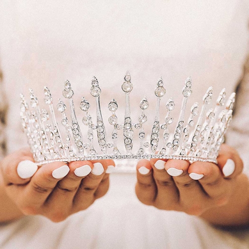 Unicra Tiara and Crown Crystal Silver Bridal Tiaras Rhinestone Wedding Tiara Hair Jewelry for Women and Girls