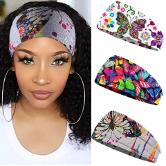 Gortin Boho Headbands Wide Bandeau Hair Bands Stretch Turban Headband Twisted Head Wrap Strethy Hair Bandanas Yoga Sweatbands(Pack of 3)