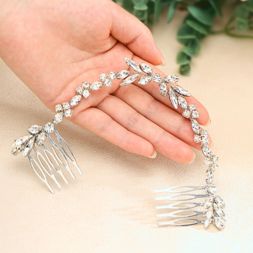 Unicra Rhinestone Wedding Hair Comb Silver Crystal Headpieces Bridal Hair Pieces Hair Accessories for Women and Girls