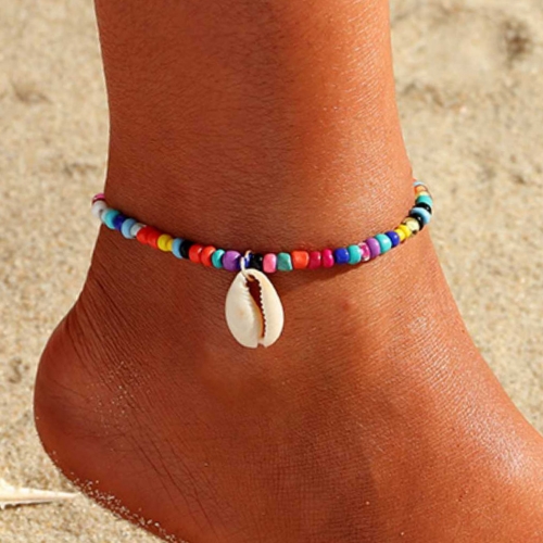 Zoestar Boho Colorful Beaded Anklet Shell Ankle Bracelets Summer Beach Foot  Jewelry for Women and Girls
