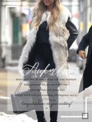Aukmla Women's Faux Fur Vest Black and White Sleeveless Fur Coat Jacket for Spring Autumn and Winter