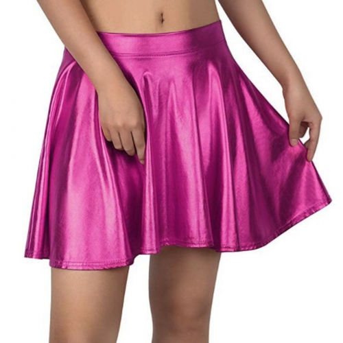 Victray Fashion Shiny Skirt Dance Pleated Skirts Party Sparkly Club Wear Rave Costume for Women
