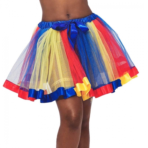 Victray Ballet Tutu Skirt Tulle Elastic Dance Skirts Rainbow Tutu Skirt Fashion Performance Costume for Women and Girls