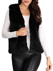 Nicute Women's Faux Fur Vest Short Sleeveless Coat Jacket Winter Warm Waistcoat Outwear for Spring Autumn and Winter