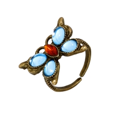 Urieo Blue Rhinestone Rings Jewellry for Women