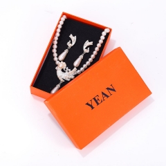 YEAN Bridal Pearl Necklace Earrings Set Silver Pendant Jewelry Set for Wedding Prom