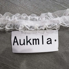 Aukmla Lace Trim Ruffle Ribbon,White Ruffle Trim Borders and edgings for clothing Frills for attachment to clothing