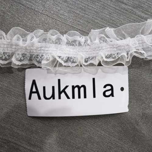 Aukmla Lace Trim Ruffle Ribbon,White Ruffle Trim Borders and edgings for clothing Frills for attachment to clothing
