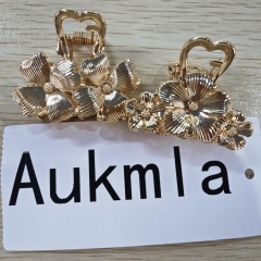 Aukmla Gold Flower Hair Clips Small Fancy Claw Clips Hair Accessories