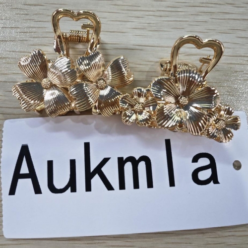 Aukmla Gold Flower Hair Clips Small Fancy Claw Clips Hair Accessories