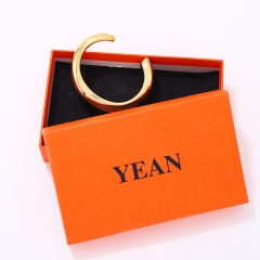 YEAN Gold Crescent Cuff Bracelets Minimalist Open C Shape Bangle Fashion Statement Bracelets Jewelry for Women