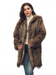 Aukmla Women’s Faux Fur Coat Jacket Winter Open Front Parka Fur Cardigan Warm Long Sleeve Outwear