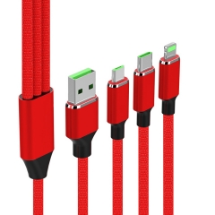 New usb charger cable 3 in 1 nylon braided for iphone cable