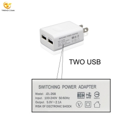 US EU Plug 5V 2.1A Two USB Power Adapter USB charger For Mobile Phone