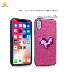 Bling sticker mobile cover TPU+PU phone case for iphone X