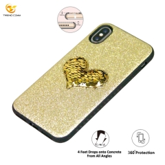 Bling sticker mobile cover TPU+PU phone case for iphone X