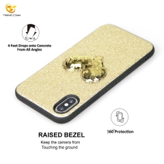Bling sticker mobile cover TPU+PU phone case for iphone X