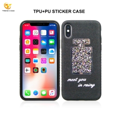 Bling sticker mobile cover TPU+PU phone case for iphone X